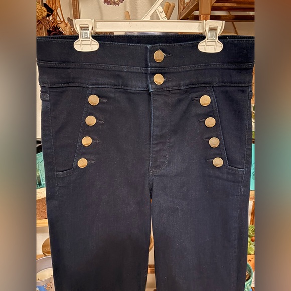 Express Navy Bell Flare Super High Rise size 6 - Picture 2 of 7